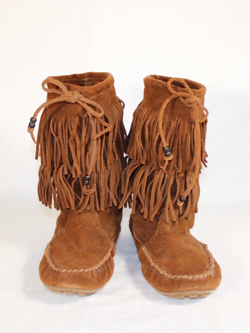 Minnetonka moccasin fringe suede boots y2k 2010s women size 10 - Picture 7 of 7
